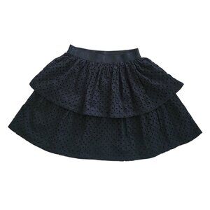Karl Lagerfeld Tiered Black Eyelet Skirt Kids Size 16